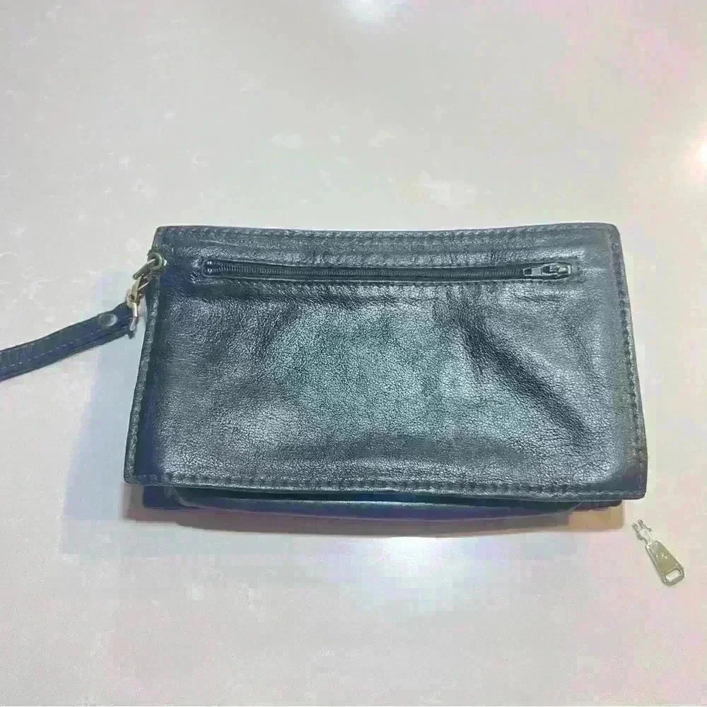 FIOCCHI ITALY BLACK LEATHER MESSENGER BAG MINI BAG WITH LOCK KEY - Picture 4 of 13